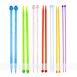 Plastic Needle Knitting Tool Sweater Needle Single Point with Bead Pin A Pointed Rod for Beginners 