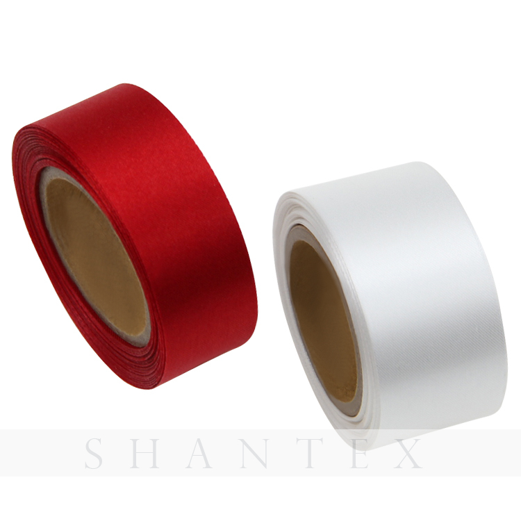 Decorative 100% Polyester Solid Color 10-1620mm Single/double Faced Satin Christmas Ribbon Tape