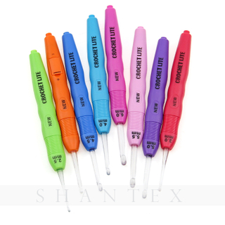 8PCS LED Crochet Hook Set Lightening The Dark Knitting Weave Sewing Tool 2.5-6.0MM For Arthritic Hands 