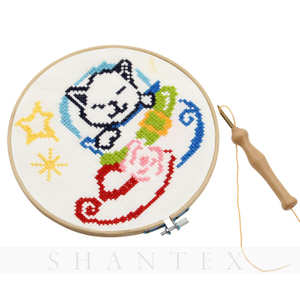 Wooden Handle Embroidery Pen Punch Needle Set 